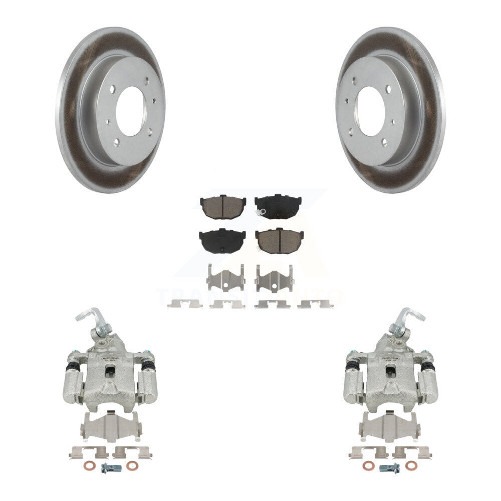 Rear Disc Brake Caliper Coated Rotors And Ceramic Pads Kit For Hyundai Elantra rear brakes KCG-100214C by Transit Auto