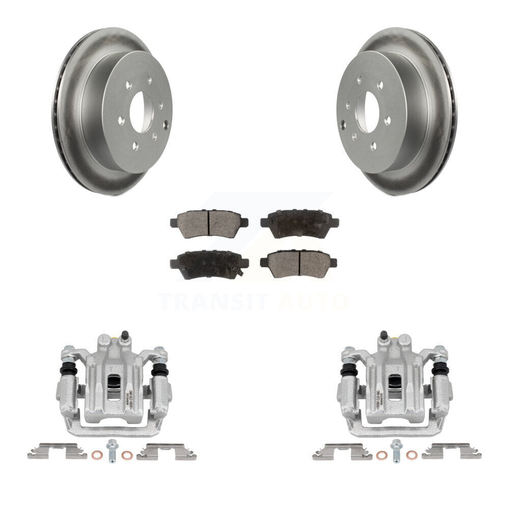 Rear Disc Brake Caliper Coated Rotors And Ceramic Pads Kit For 2006-2007 Nissan Xterra KCG-100214T