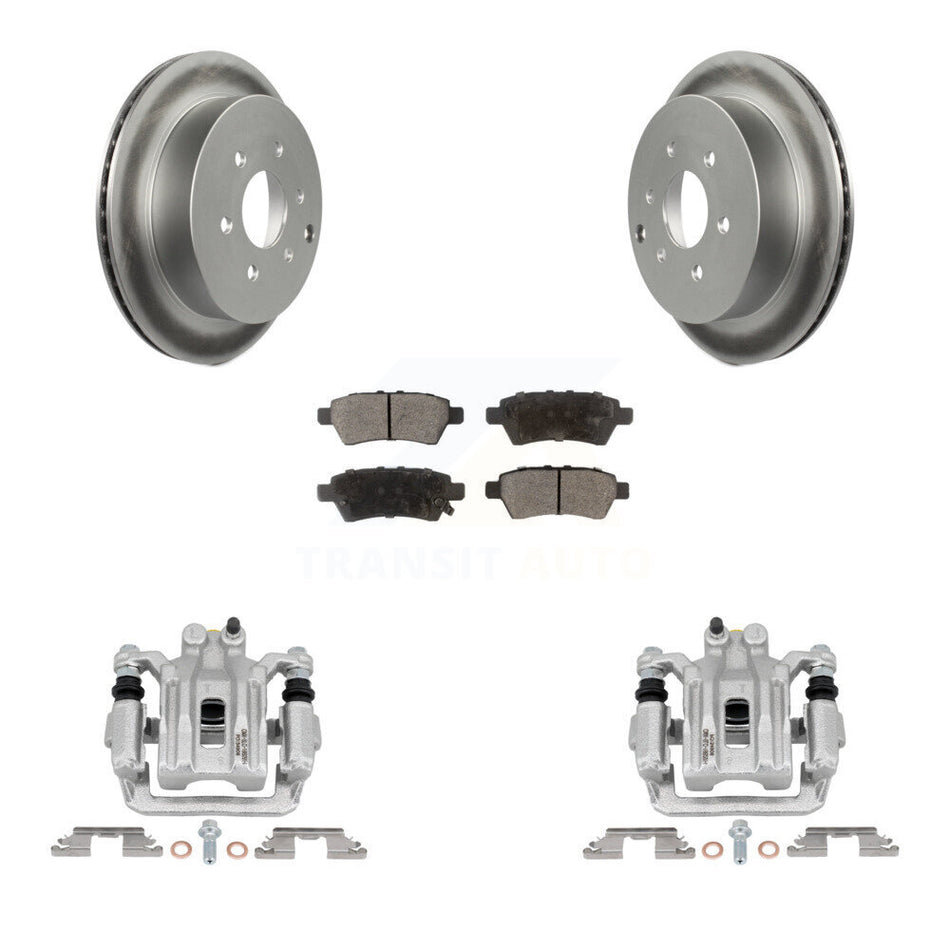 Rear Disc Brake Caliper Coated Rotors And Ceramic Pads Kit For 2006-2007 Nissan Xterra KCG-100214T