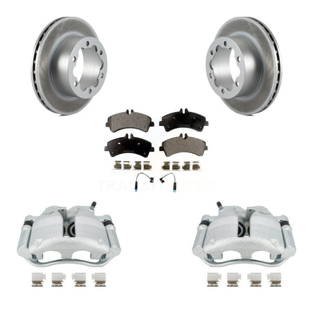 Rear Disc Brake Caliper Coated Rotors And Semi-Metallic Pads Kit For Sprinter 3500 Mercedes-Benz Dodge Freightliner KCG-100215P by Transit Auto