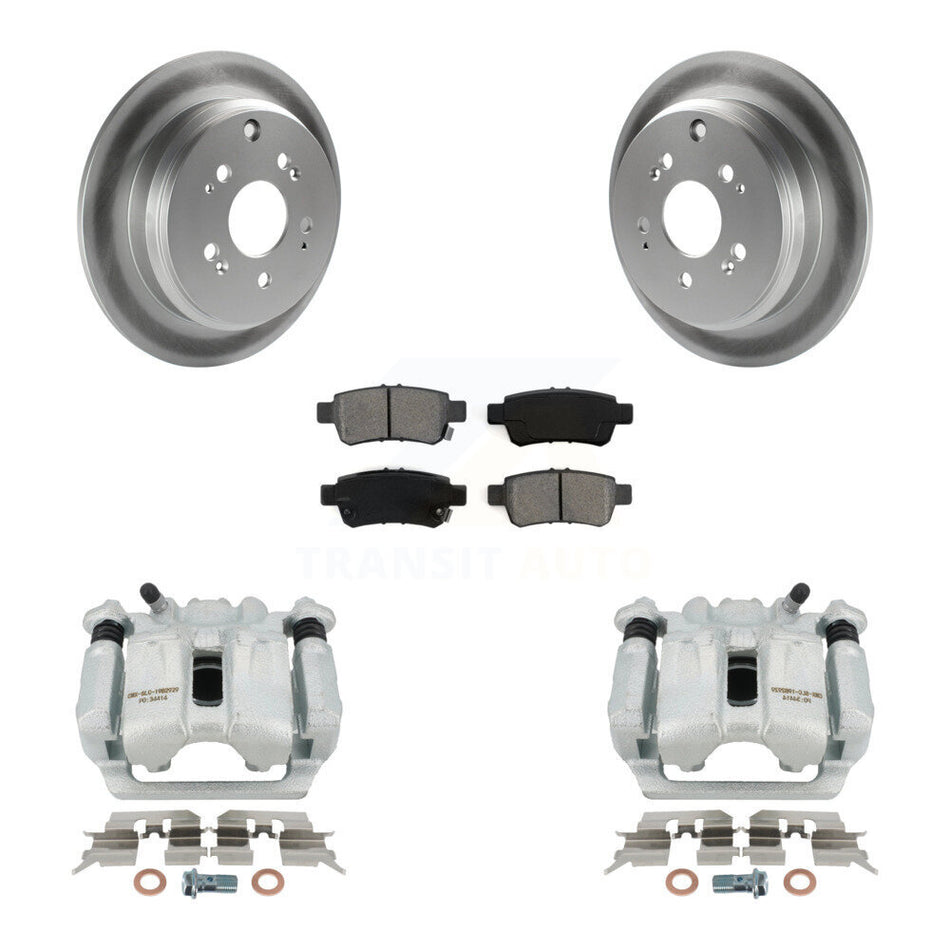 Rear Disc Brake Caliper Coated Rotors And Semi-Metallic Pads Kit For 2005-2010 Honda Odyssey KCG-100215S by Transit Auto