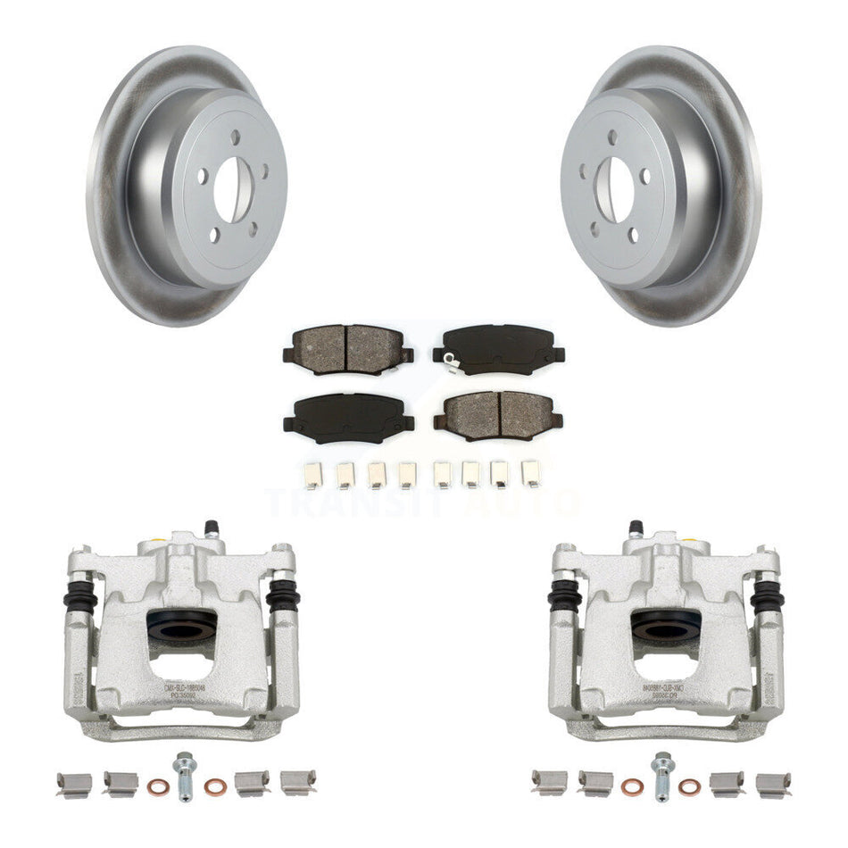 Rear Disc Brake Caliper Coated Rotors And Semi-Metallic Pads Kit For Jeep Liberty Dodge Nitro KCG-100216S