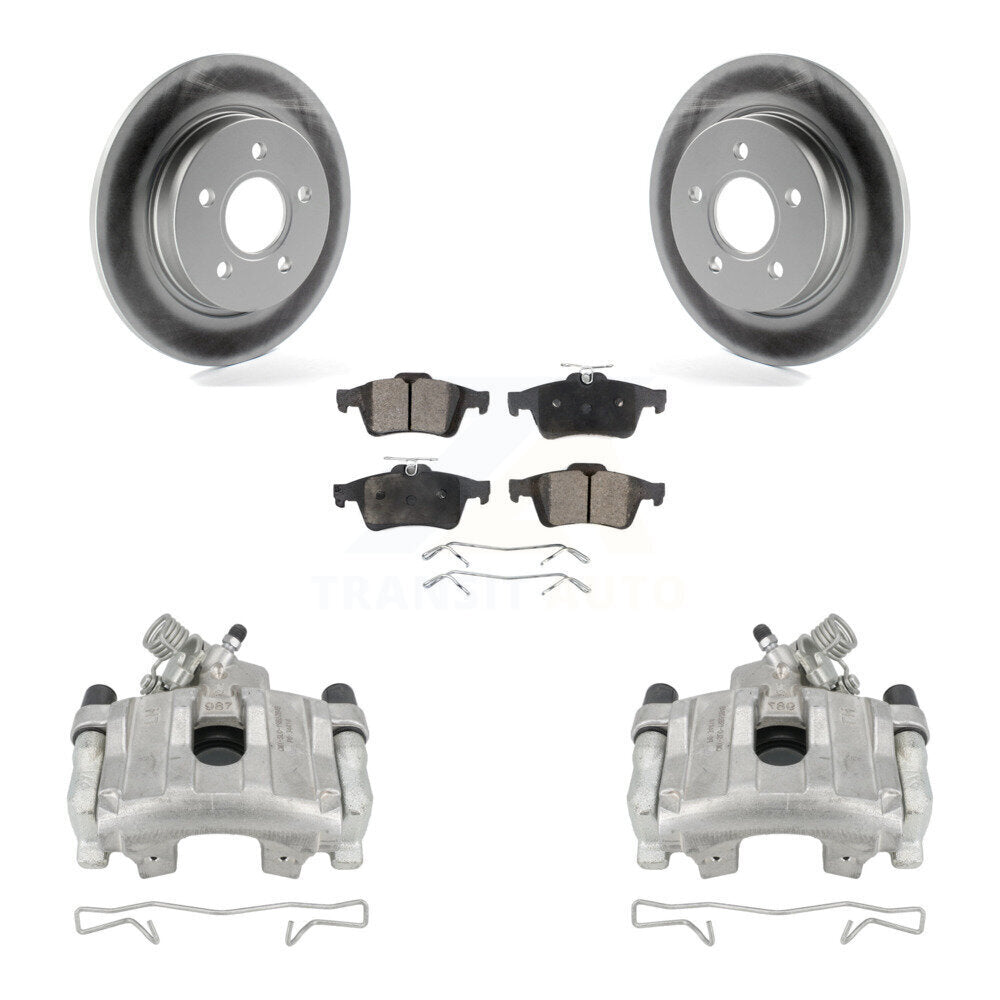 Rear Disc Brake Caliper Coated Rotors And Ceramic Pads Kit For Ford Focus KCG-100216T by Transit Auto