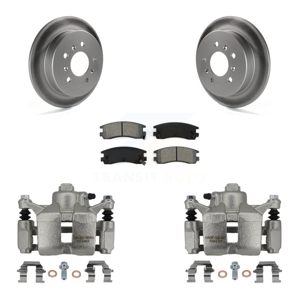 Rear Brake Caliper Coat Rotors Semi-Metallic Pad Kit For Chevrolet Impala Buick LaCrosse KCG-100217S