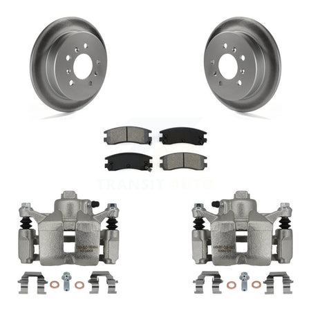 Rear Brake Caliper Coat Rotors Semi-Metallic Pad Kit For Chevrolet Impala Buick LaCrosse KCG-100217S