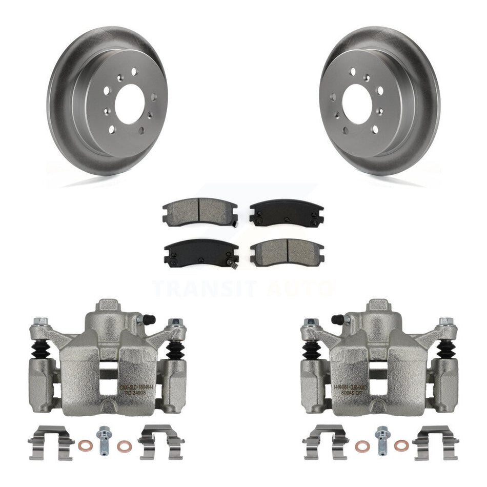 Rear Brake Caliper Coat Rotors Semi-Metallic Pad Kit For Chevrolet Impala Buick LaCrosse KCG-100217S