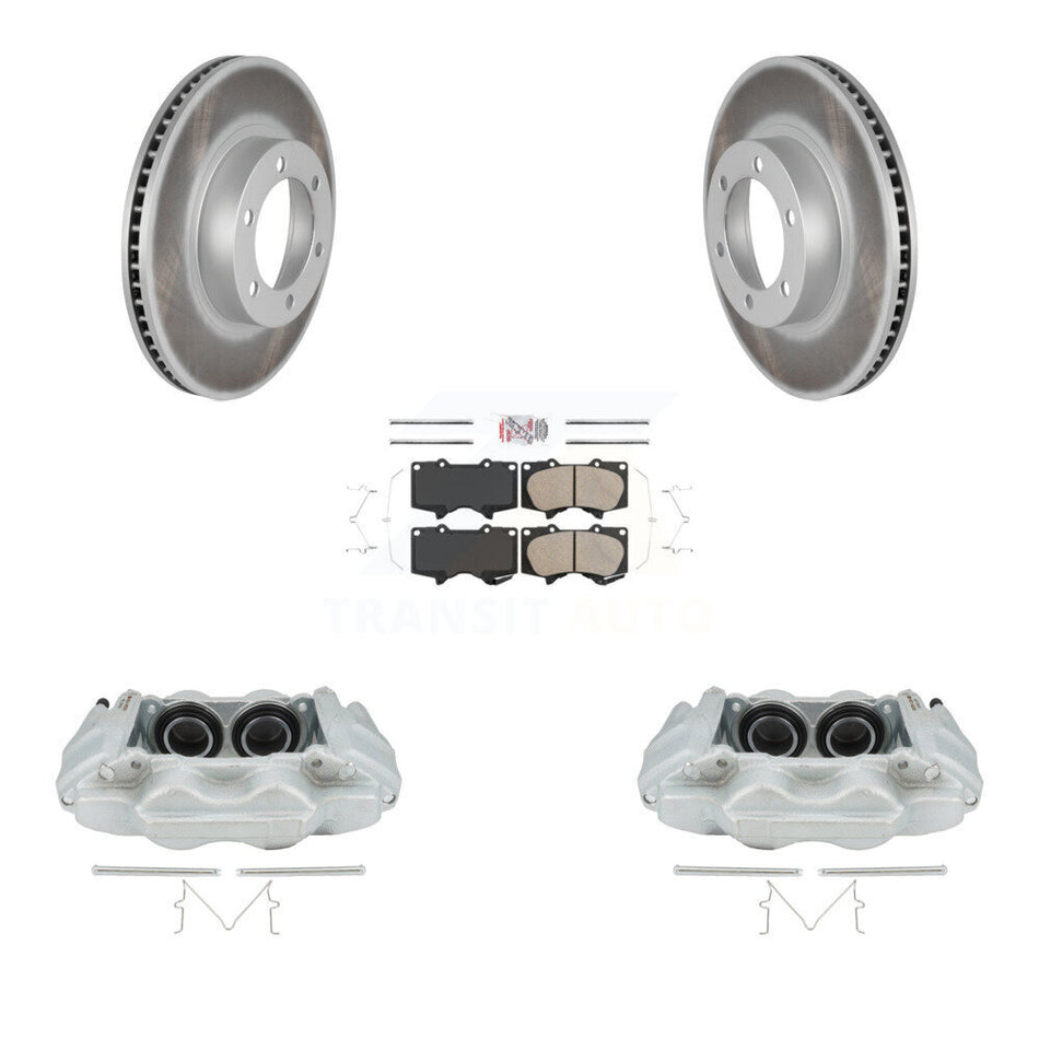 Front Disc Brake Caliper Coated Rotors And Ceramic Pads Kit For 2003-2009 Lexus GX470 KCG-100219N