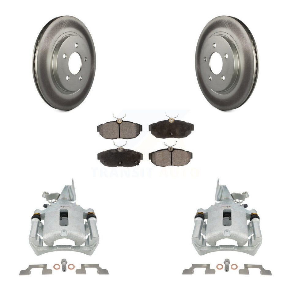 Rear Disc Brake Caliper Coated Rotors And Semi-Metallic Pads Kit For Ford Mustang KCG-100219P
