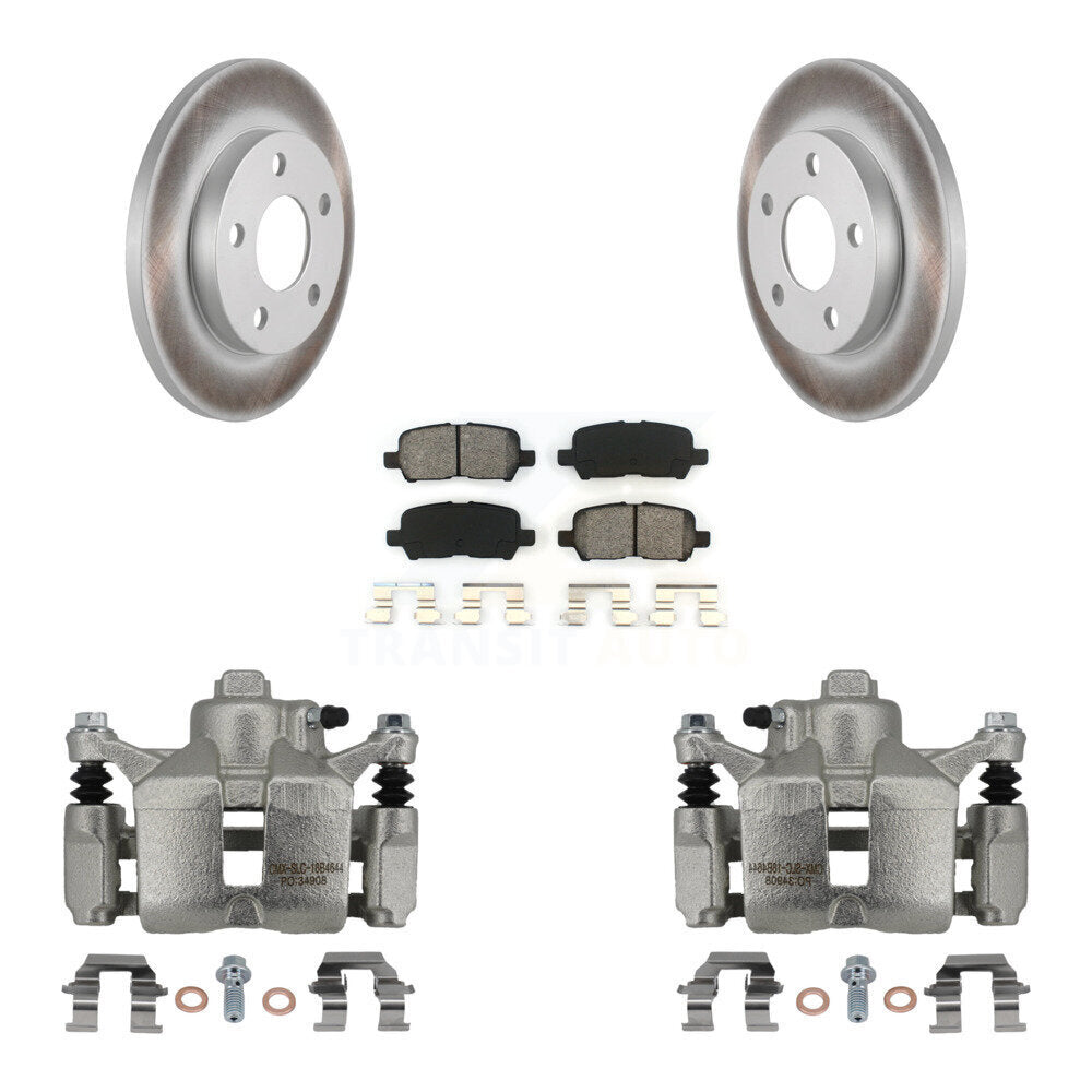 Rear Disc Brake Caliper Coated Rotors And Semi-Metallic Pads Kit For Chevrolet Impala KCG-100219S