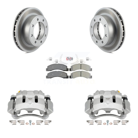 Front Brake Caliper Coat Rotor And Semi-Metallic Pad Kit For Ford F-350 Super Duty F-250 KCG-100220N