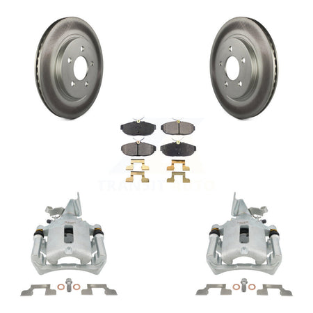 Rear Disc Brake Caliper Coated Rotors And Semi-Metallic Pads Kit For Ford Mustang KCG-100220P