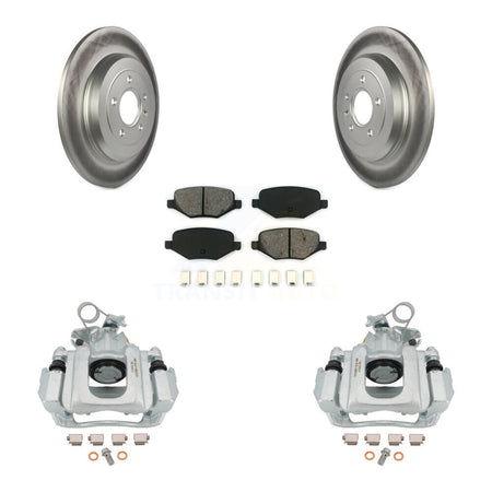 Rear Disc Brake Caliper Coated Rotors And Semi-Metallic Pads Kit For Ford Edge Lincoln MKX KCG-100220S by Transit Auto