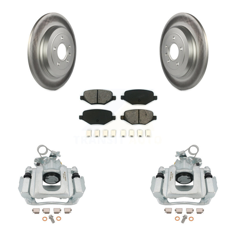 Rear Disc Brake Caliper Coated Rotors And Semi-Metallic Pads Kit For Ford Edge Lincoln MKX KCG-100220S