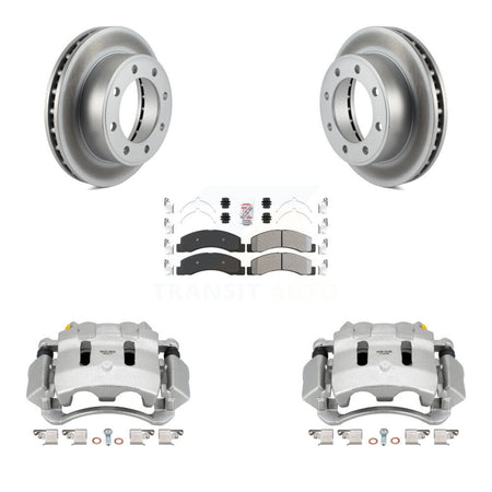 Front Brake Caliper Coat Rotor And Semi-Metallic Pad Kit For Ford F-350 Super Duty F-250 KCG-100221N