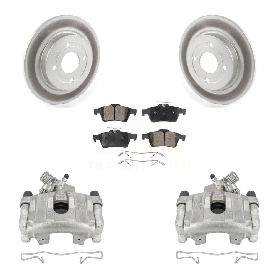 Rear Disc Brake Caliper Coated Rotors And Ceramic Pads Kit For 2018-2022 Ford EcoSport AWD KCG-100221T