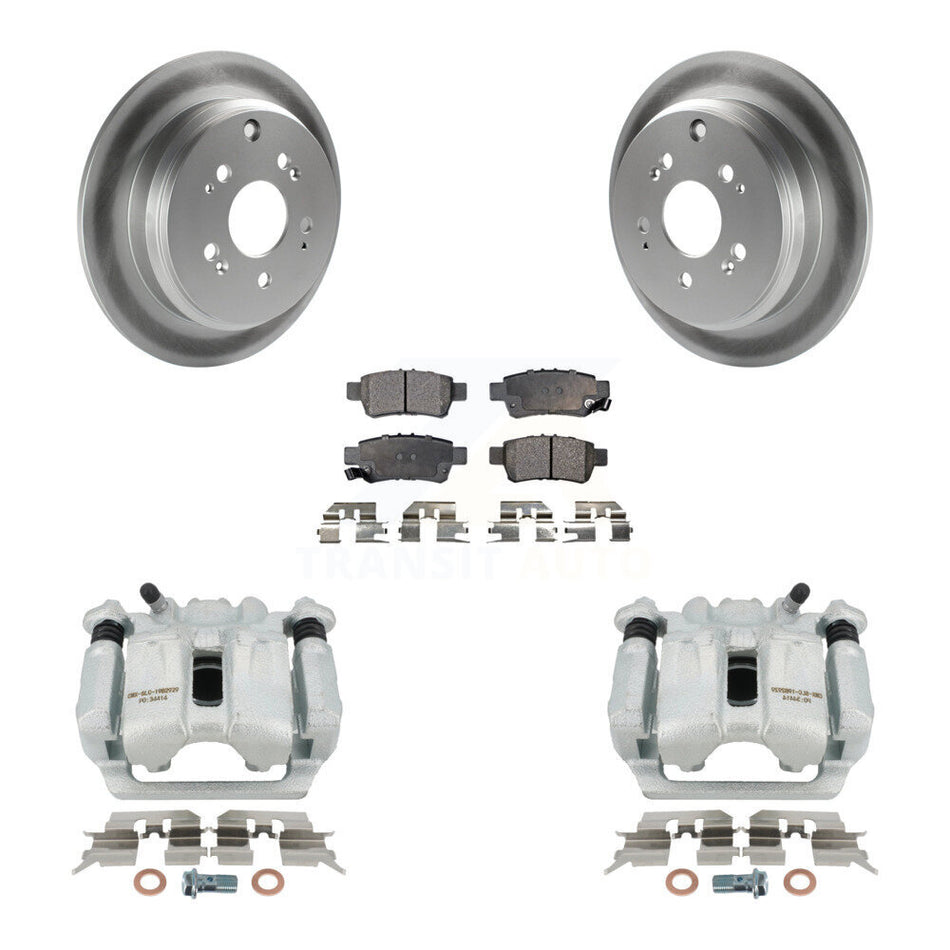 Rear Disc Brake Caliper Coated Rotors And Semi-Metallic Pads Kit For 2005-2010 Honda Odyssey KCG-100222P
