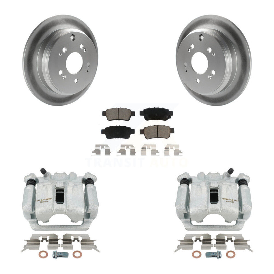 Rear Disc Brake Caliper Coated Rotors And Ceramic Pads Kit For 2005-2010 Honda Odyssey KCG-100223C