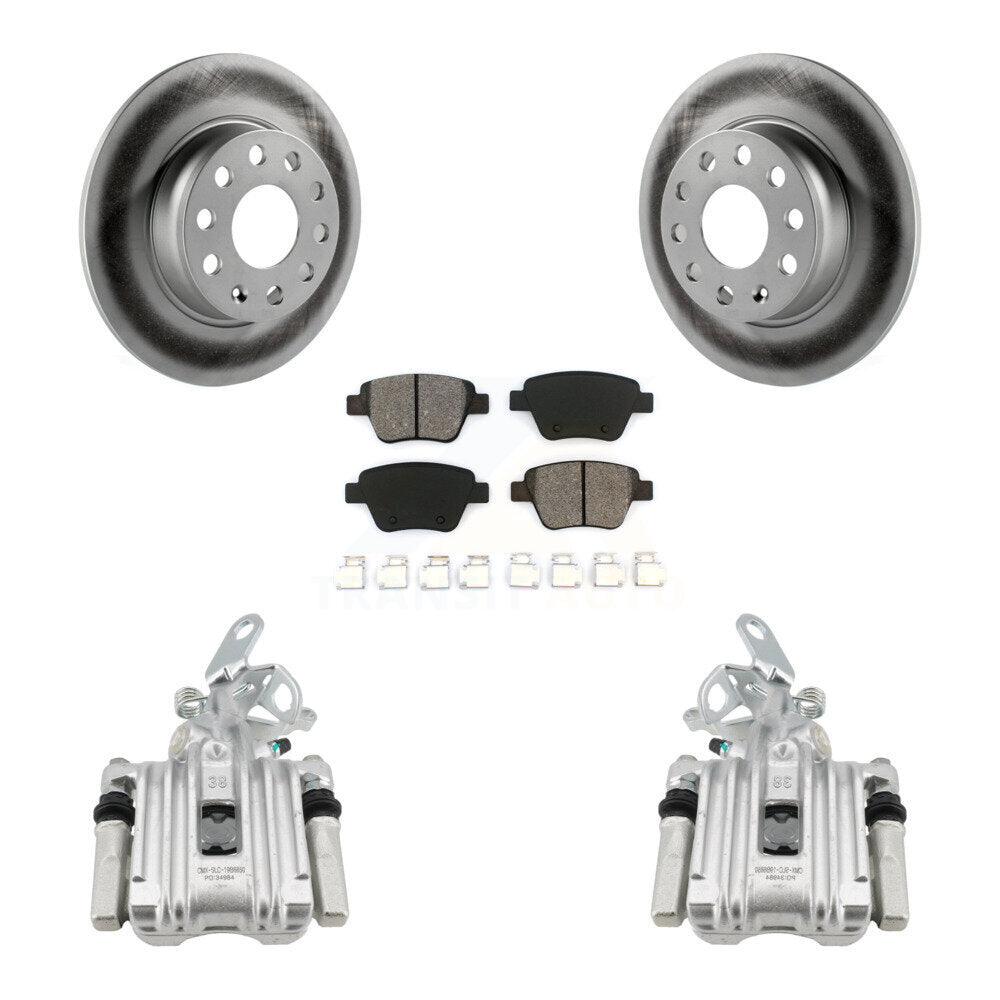 Rear Brake Caliper Coat Rotor And Semi-Metallic Pad Kit For Volkswagen Jetta Beetle Golf KCG-100223S