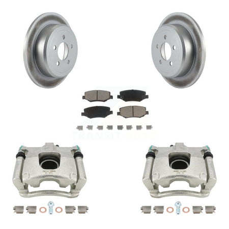 Rear Disc Brake Caliper Coated Rotors And Ceramic Pads Kit For Jeep Liberty Dodge Nitro KCG-100224C by Transit Auto