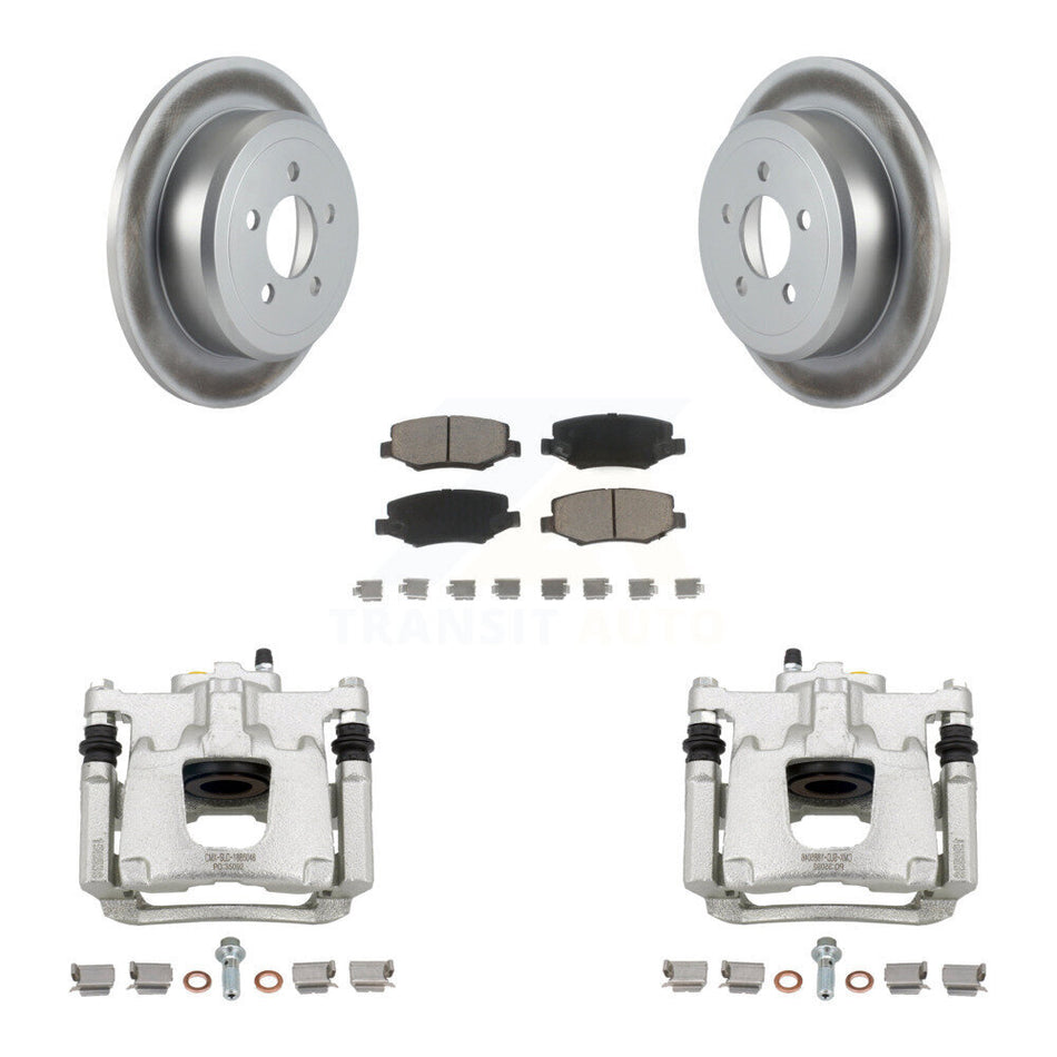 Rear Disc Brake Caliper Coated Rotors And Ceramic Pads Kit For Jeep Liberty Dodge Nitro KCG-100224C