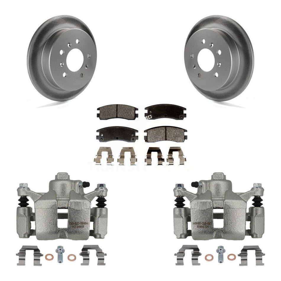 Rear Brake Caliper Coat Rotors Semi-Metallic Pad Kit For Chevrolet Impala Buick LaCrosse KCG-100224P