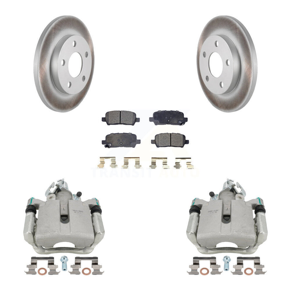 Rear Disc Brake Caliper Coated Rotors And Semi-Metallic Pads Kit For Chevrolet Impala Pontiac Grand Prix Buick LaCrosse Limited Allure KCG-100225P