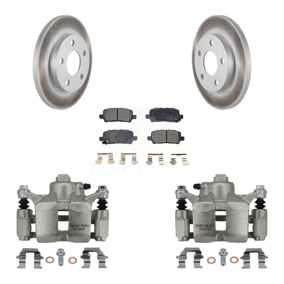 Rear Disc Brake Caliper Coated Rotors And Semi-Metallic Pads Kit For Chevrolet Impala KCG-100226P