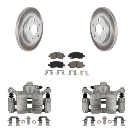 Rear Disc Brake Caliper Coated Rotors And Ceramic Pads Kit For Chevrolet Impala KCG-100227C