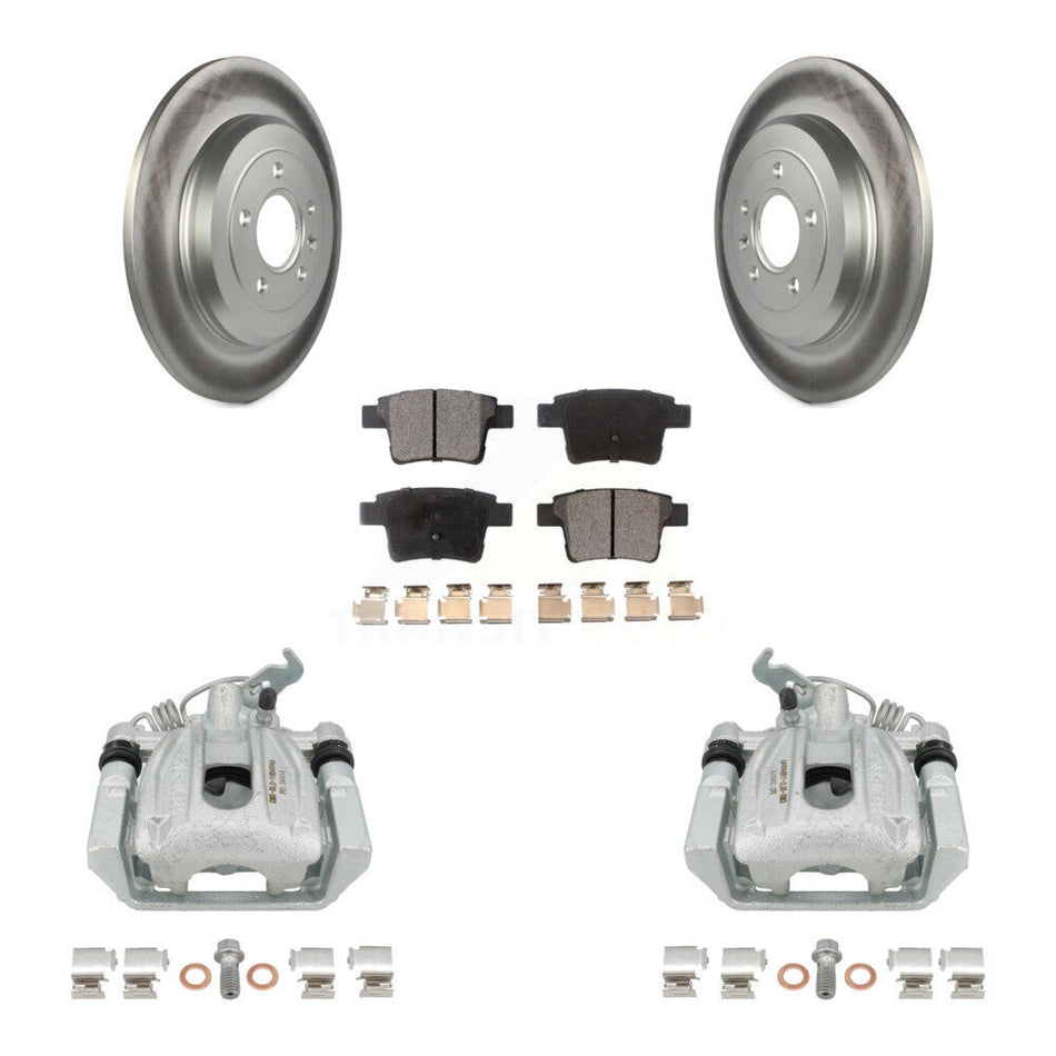 Rear Disc Brake Caliper Coated Rotors And Semi-Metallic Pads Kit For Ford Five Hundred Freestyle Taurus Mercury Montego X Sable KCG-100228P