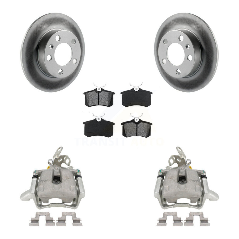 Rear Disc Brake Caliper Coated Rotors And Semi-Metallic Pads Kit For Volkswagen Jetta KCG-100228S