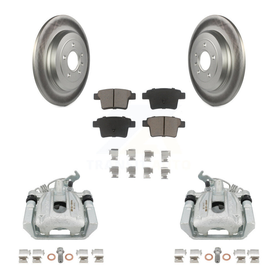 Rear Disc Brake Caliper Coated Rotors And Ceramic Pads Kit For Ford Five Hundred Freestyle Taurus Mercury Montego X Sable KCG-100229C