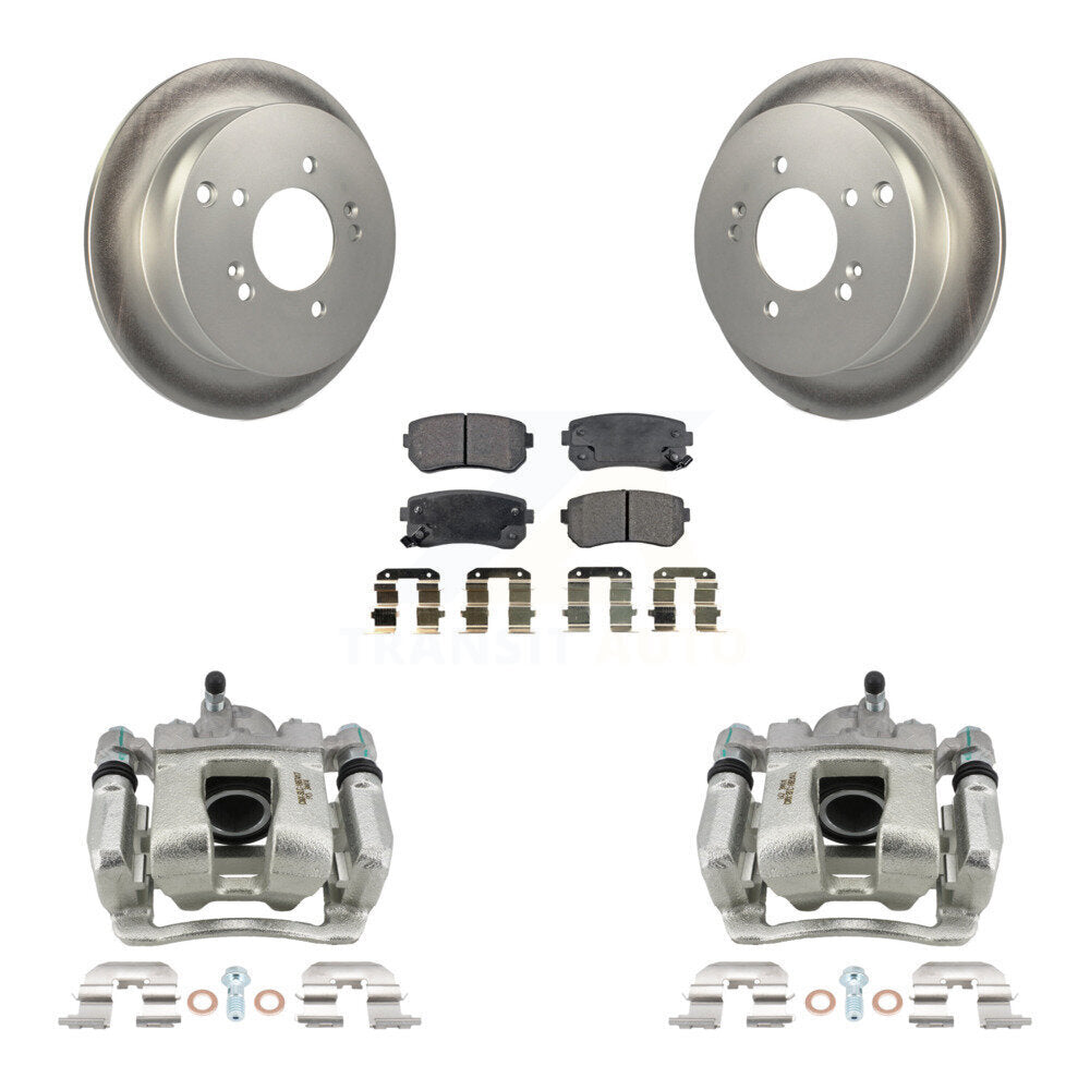 Rear Brake Caliper Coat Rotors & Ceramic Pad Kit For 2016 Kia Sportage AWD From 12 10 15 KCG-100230T