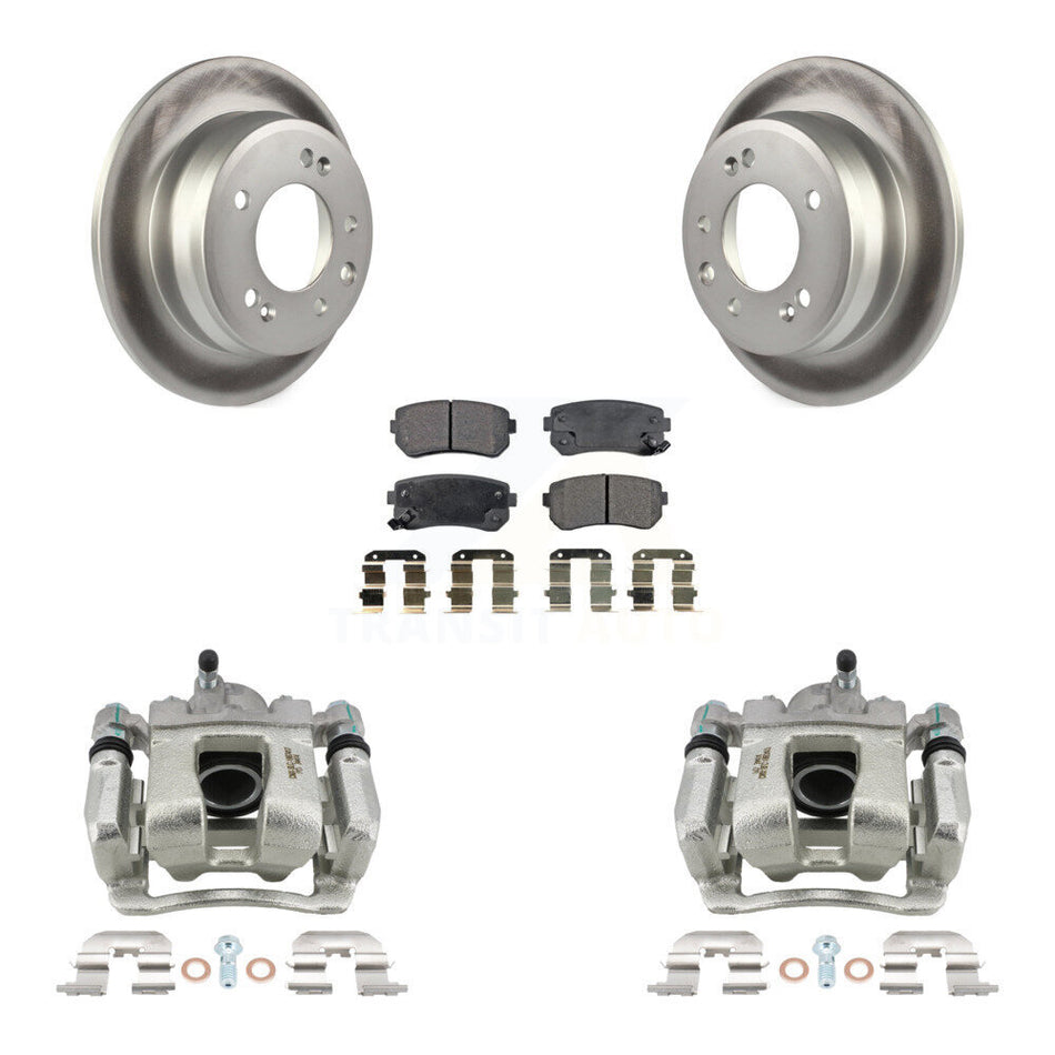 Rear Brake Caliper Coat Rotors & Ceramic Pad Kit For 2016 Kia Sportage FWD From 12 10 15 KCG-100231T