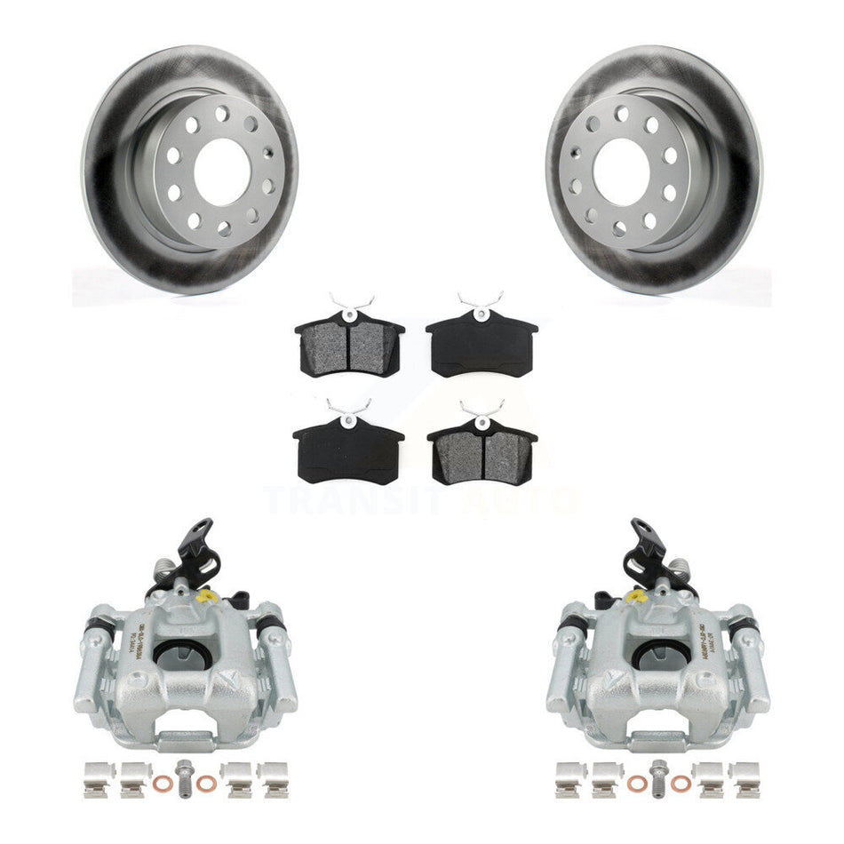 Rear Disc Brake Caliper Coated Rotors And Semi-Metallic Pads Kit For 2010 Audi A3 GAS engine With 253mm Diameter Rotor KCG-100233S