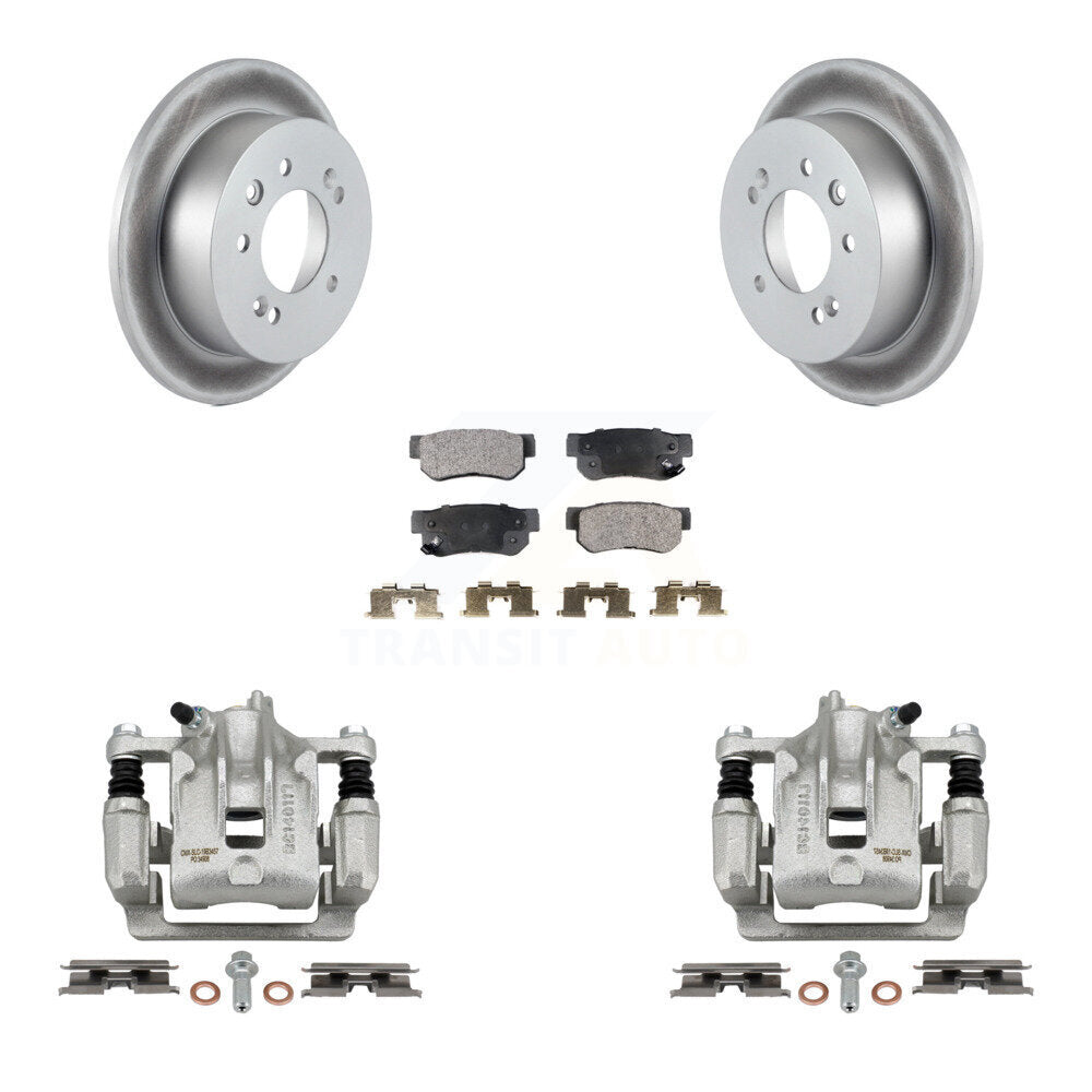 Rear Disc Brake Caliper Coated Rotors And Ceramic Pads Kit For Hyundai Elantra KCG-100233T