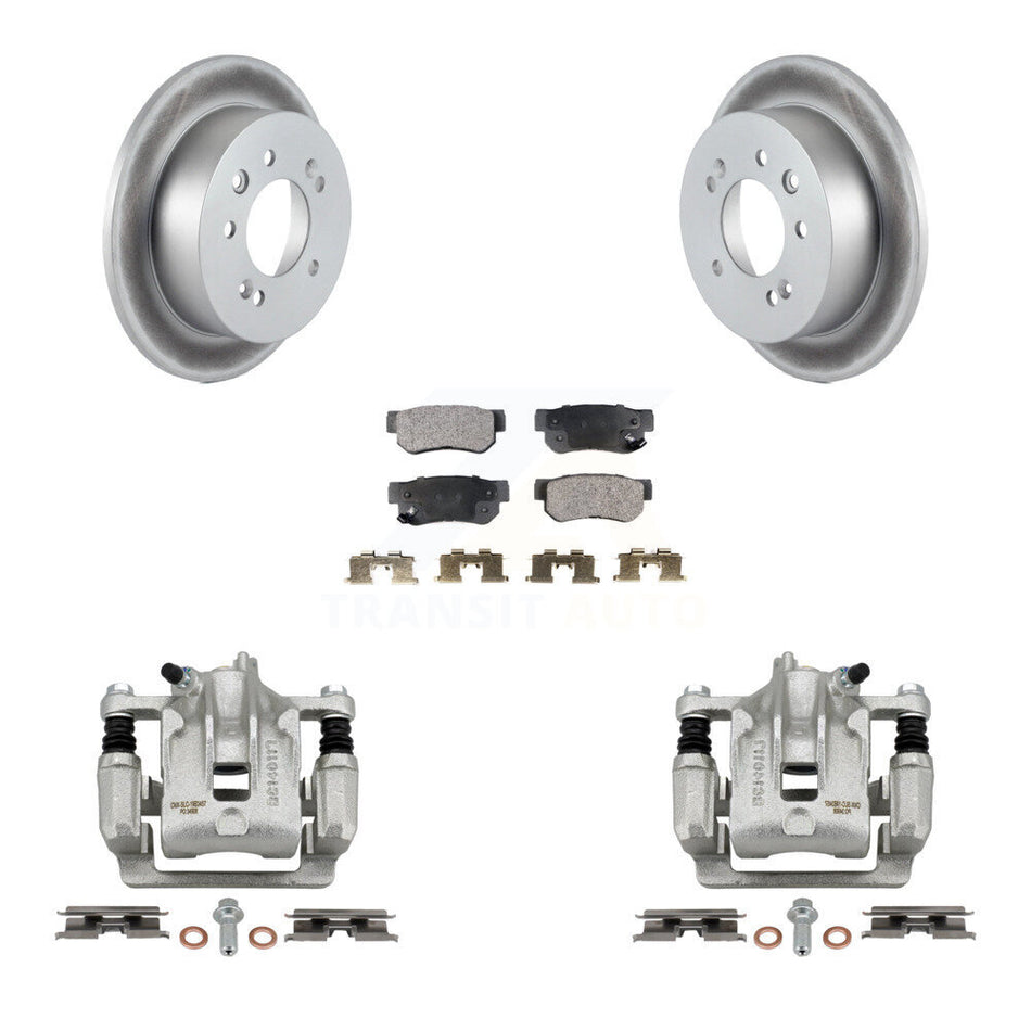 Rear Disc Brake Caliper Coated Rotors And Ceramic Pads Kit For Hyundai Elantra KCG-100233T