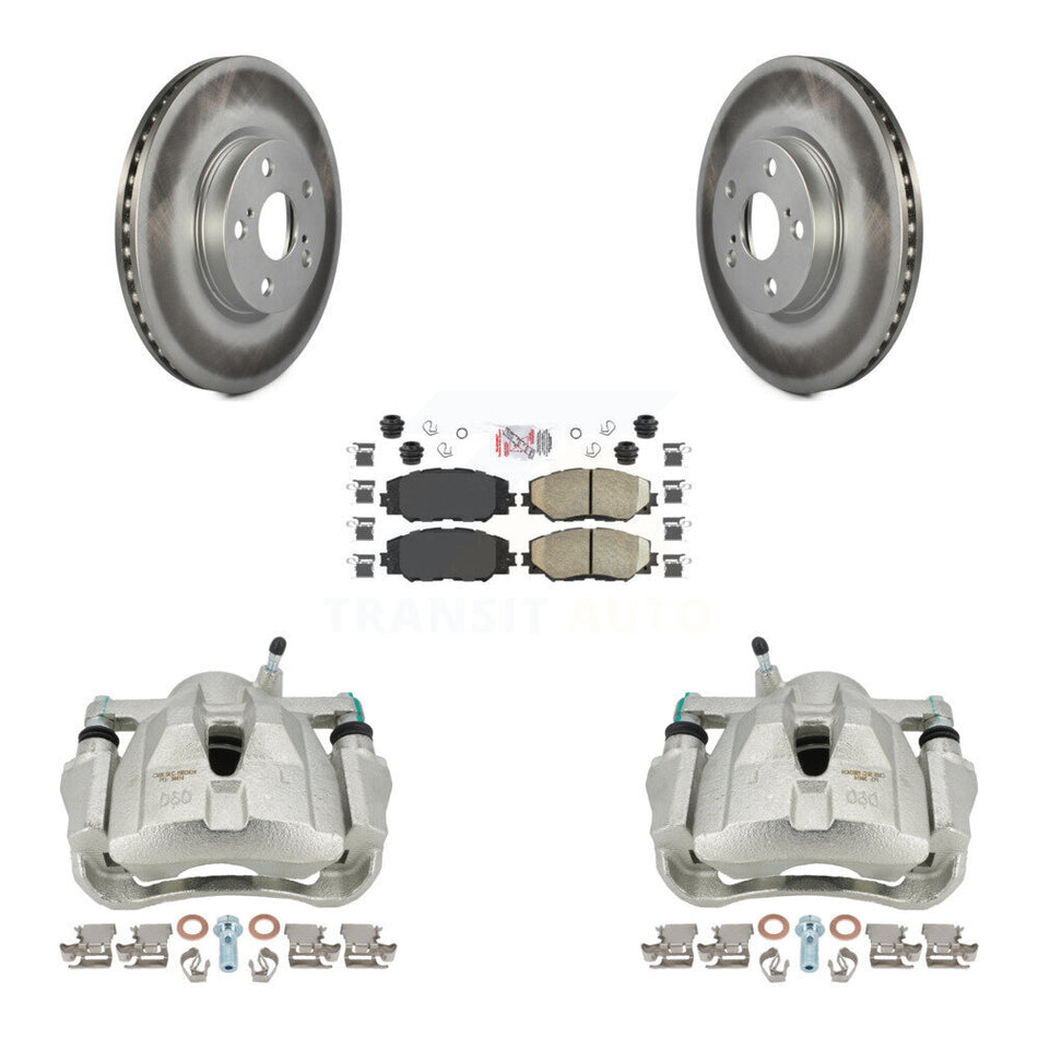 Front Disc Brake Caliper Coated Rotors And Ceramic Pads Kit For Toyota Corolla Scion xD Matrix Pontiac Vibe KCG-100234N