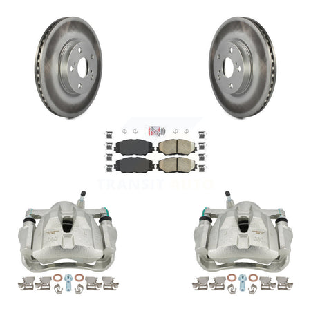 Front Disc Brake Caliper Coated Rotors And Ceramic Pads Kit For Toyota Corolla Scion xD Matrix Pontiac Vibe KCG-100235N by Transit Auto