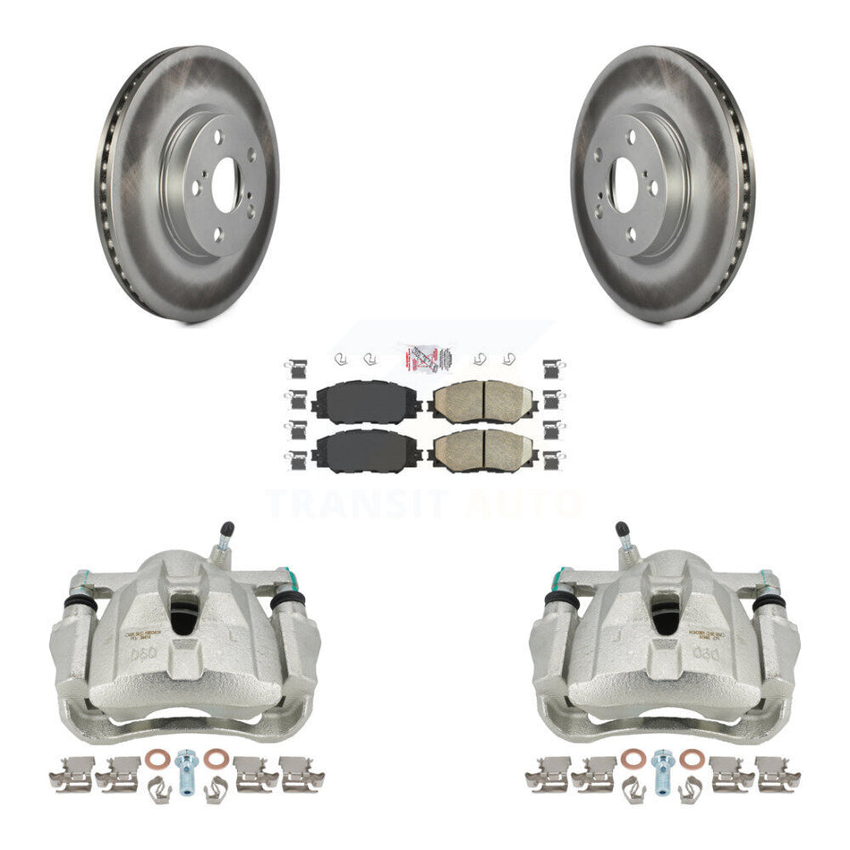 Front Disc Brake Caliper Coated Rotors And Ceramic Pads Kit For Toyota Corolla Scion xD Matrix Pontiac Vibe KCG-100235N