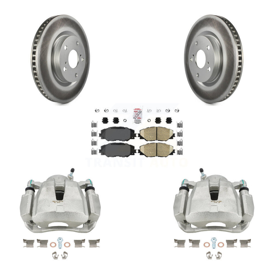 Front Disc Brake Caliper Coated Rotors And Ceramic Pads Kit For Toyota RAV4 Scion tC Matrix Pontiac Vibe Corolla iM Mirai KCG-100236N