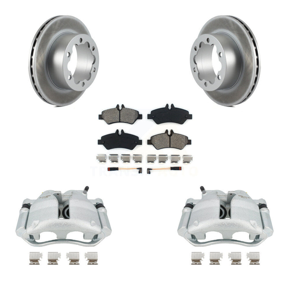 Rear Disc Brake Caliper Coated Rotors And Semi-Metallic Pads Kit For Mercedes-Benz Sprinter 3500 KCG-100238S by Transit Auto