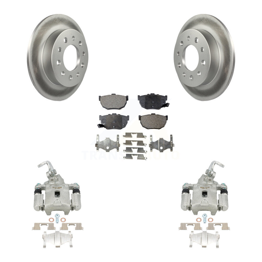 Rear Disc Brake Caliper Coated Rotors And Ceramic Pads Kit For Hyundai Tiburon KCG-100239T by Transit Auto