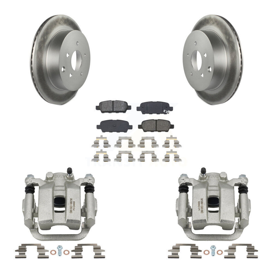 Rear Disc Brake Caliper Coated Rotors And Semi-Metallic Pads Kit For Nissan Murano Quest KCG-100243S