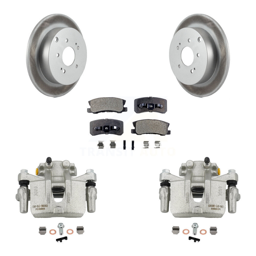 Rear Disc Brake Caliper Coated Rotors And Ceramic Pads Kit For Mitsubishi Endeavor KCG-100246T