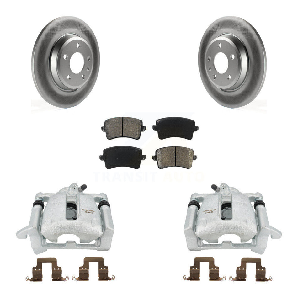 Rear Disc Brake Caliper Coated Rotors And Semi-Metallic Pads Kit For Audi Q5 A4 Quattro A5 KCG-100247S