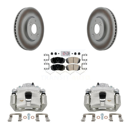 Front Disc Brake Caliper Coated Rotors And Ceramic Pads Kit For Hyundai Sonata KCG-100249N