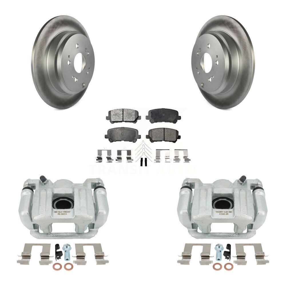 Rear Disc Brake Caliper Coated Rotors And Ceramic Pads Kit For 2011-2017 Honda Odyssey KCG-100249T by Transit Auto