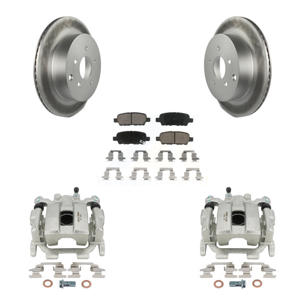 Rear Disc Brake Caliper Coated Rotors And Ceramic Pads Kit For INFINITI FX35 QX70 FX37 KCG-100250C by Transit Auto