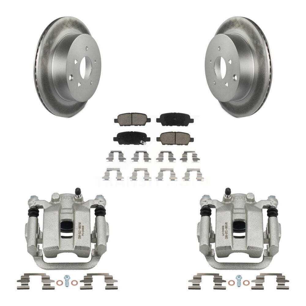 Rear Disc Brake Caliper Coated Rotors And Ceramic Pads Kit For Nissan Murano Quest KCG-100252C