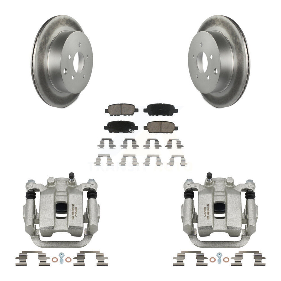 Rear Disc Brake Caliper Coated Rotors And Ceramic Pads Kit For Nissan Murano Quest KCG-100252C